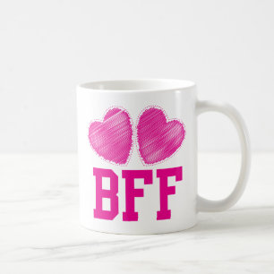 BFF Best Friends forever with love hearts Coffee Mug