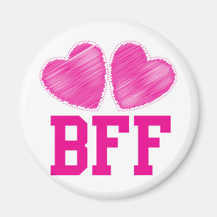 BFF Best Friends forever with love hearts Magnet
