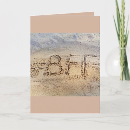 BFF Best Friends Forever Word on beach Card