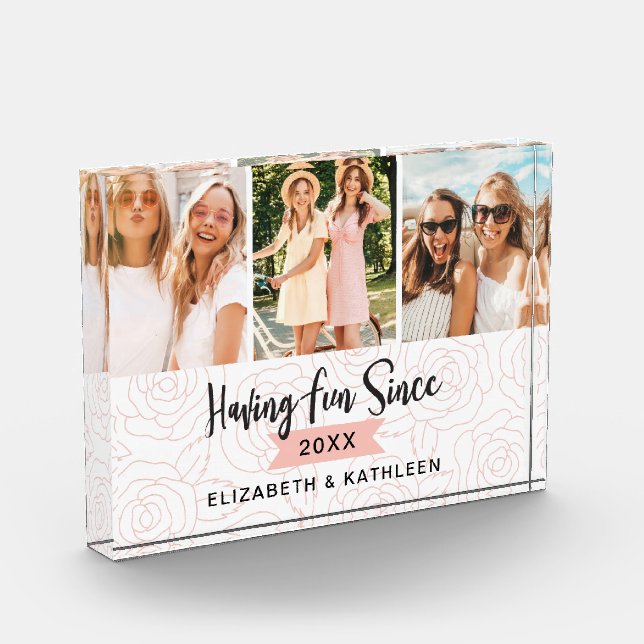 BFF Best Friends Script Photo Collage Block (Left)