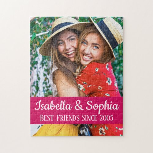 BFF Best friends trendy modern custom photo Jigsaw Puzzle