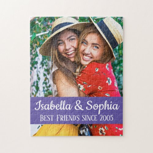 BFF Best friends trendy modern custom photo Jigsaw Puzzle