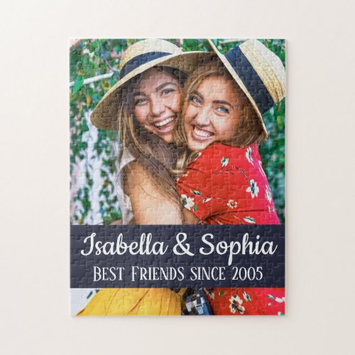 BFF Best friends trendy modern custom photo Jigsaw Puzzle