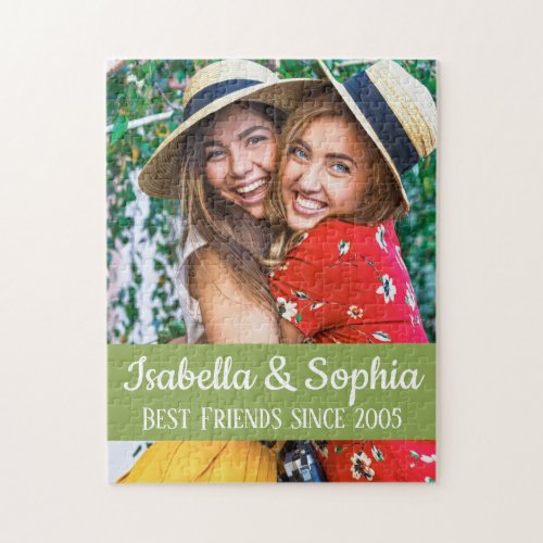 BFF Best friends trendy modern custom photo Jigsaw Puzzle