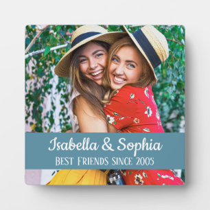 BFF Best friends trendy modern custom photo Plaque
