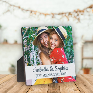 BFF Best friends trendy modern photo Plaque