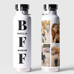 BFF | Best Friends Unique Custom Names 4 Photo Water Bottle<br><div class="desc">Our BFF water bottle is the perfect gift for your Bestie. With the ability to customize the bottle with your Friend's name, it becomes a one-of-a-kind keepsake that he can cherish for years to come. The modern design and sleek black color make it a stylish accessory for any occasion. Whether...</div>