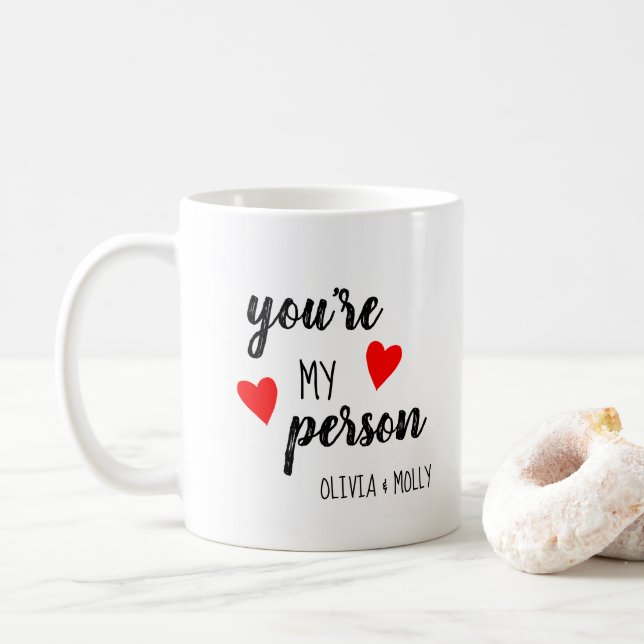 BFF Besties Gift Best Friend Personalized Photo Coffee Mug (With Donut)