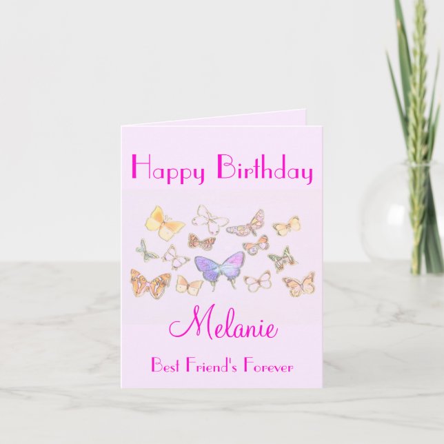 BFF Butterfly Birthday Card (Front)