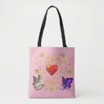 BFF Butterfly Dragon I Heart Fireworks Tote Bag