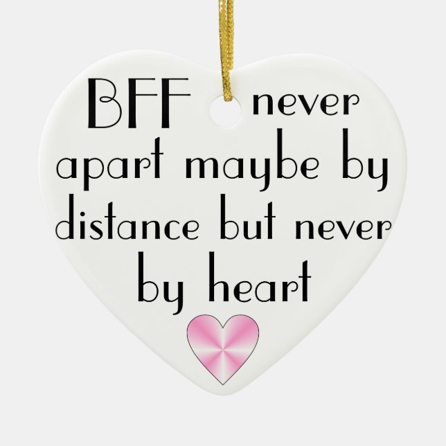 BFF by heart best friends forever Ceramic Ornament (Front)