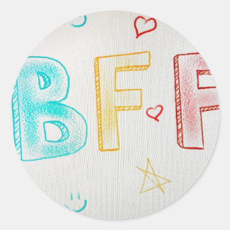 bff classic round sticker