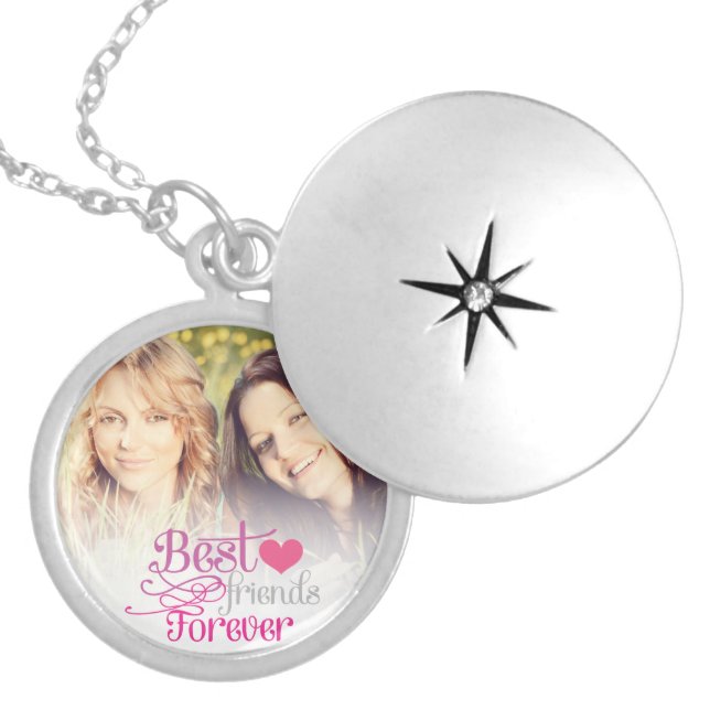 BFF - Fashion Best Friends Forever with Photo Silver Plated Necklace (Front)