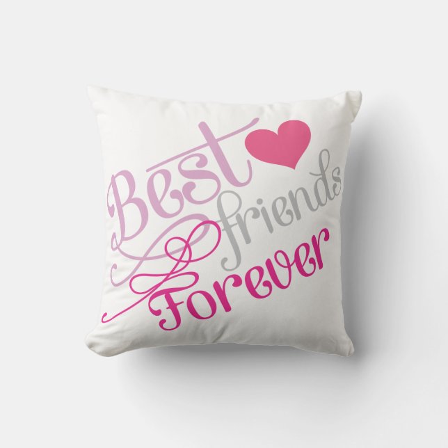 BFF - Fashion Best Friends Forever with Photo Throw Pillow (Front)