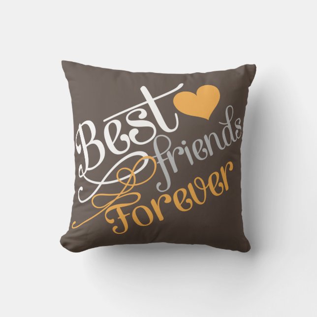 BFF - Fashion Best Friends Forever with Photo Throw Pillow (Front)