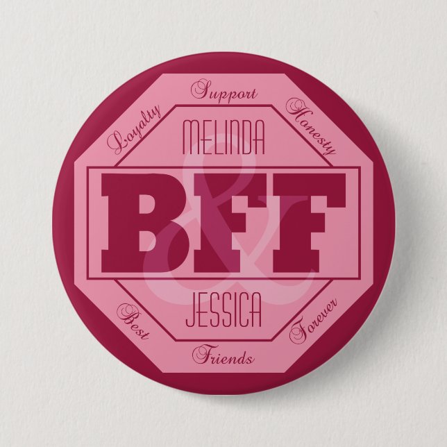BFF Friendship - custom names - buttons (Front)