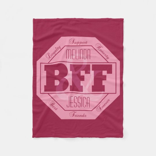 BFF Friendship custom names fleece blanket