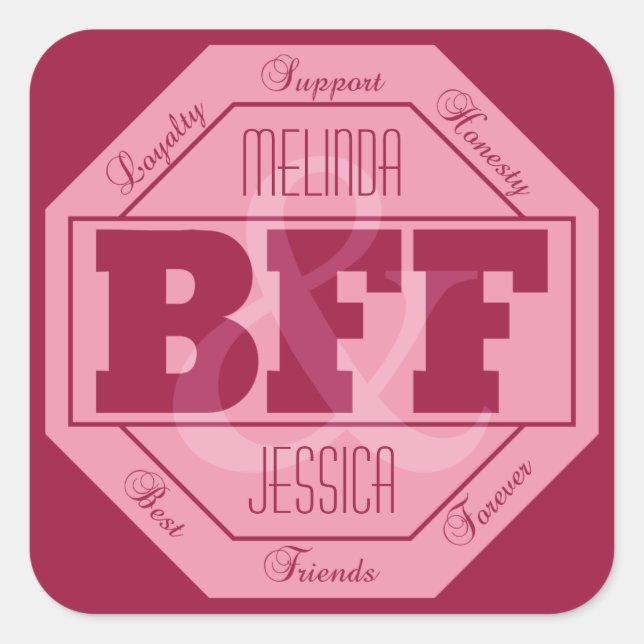 BFF Friendship - custom names - stickers (Front)