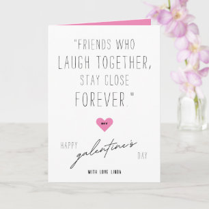 BFF Galentine's Day Pink Heart Photo Collage Card