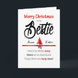 BFF Girlie Best Friend Mate Love Cute Christmas Card<br><div class="desc">The "BFF Girlie Best Friend Mate Love Cute Christmas Card" is a warm and affectionate way to express your love and celebrate your special friendship during the holiday season. It's a card filled with endearing terms that convey the closeness of your relationship. Whether you're customizing it with a heartfelt message...</div>