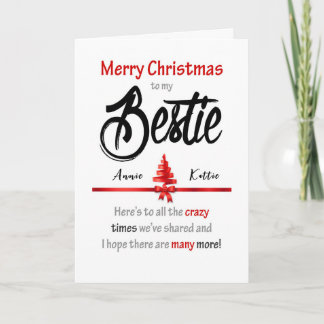 BFF Girlie Best Friend Mate Love Cute Christmas Card