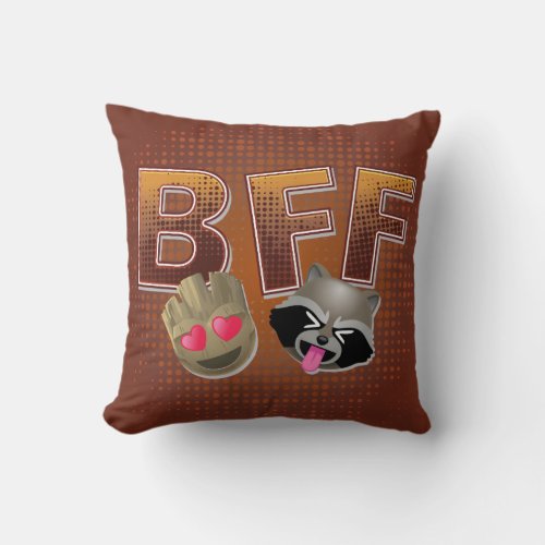 BFF Groot  Rocket Emoji Throw Pillow