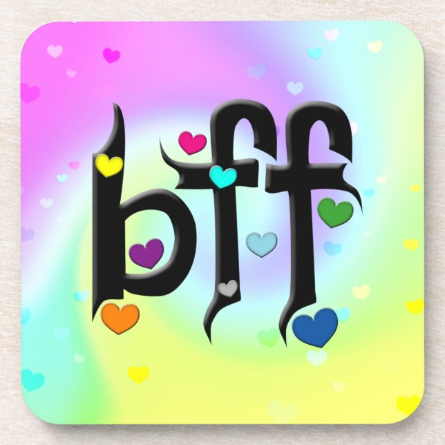 bff ~ hearts drink coaster (Front)