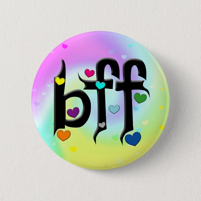 bff ~ hearts pinback button (Front)