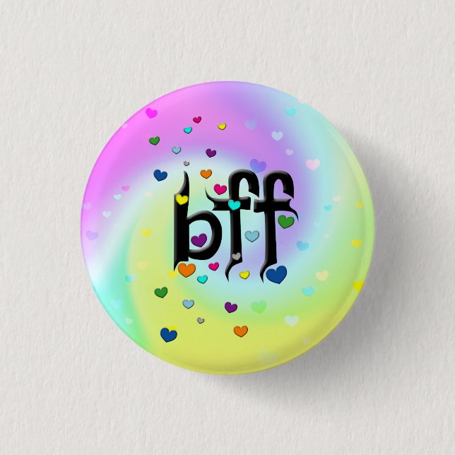 bff ~ hearts pinback button (Front)