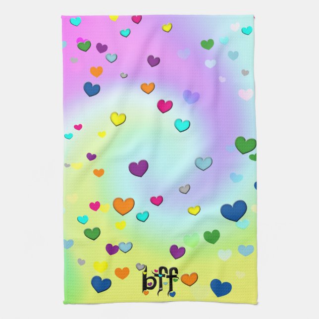bff ~ hearts towel (Vertical)