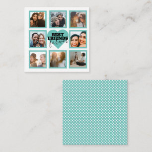 BFF Insta Photo Collage Teal Heart Note Card