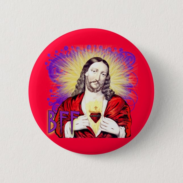BFF Jesus Christ Pinback Button (Front)