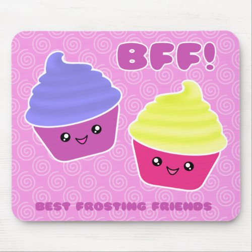 BFF Kawaii Cupcakes Mouse Pad