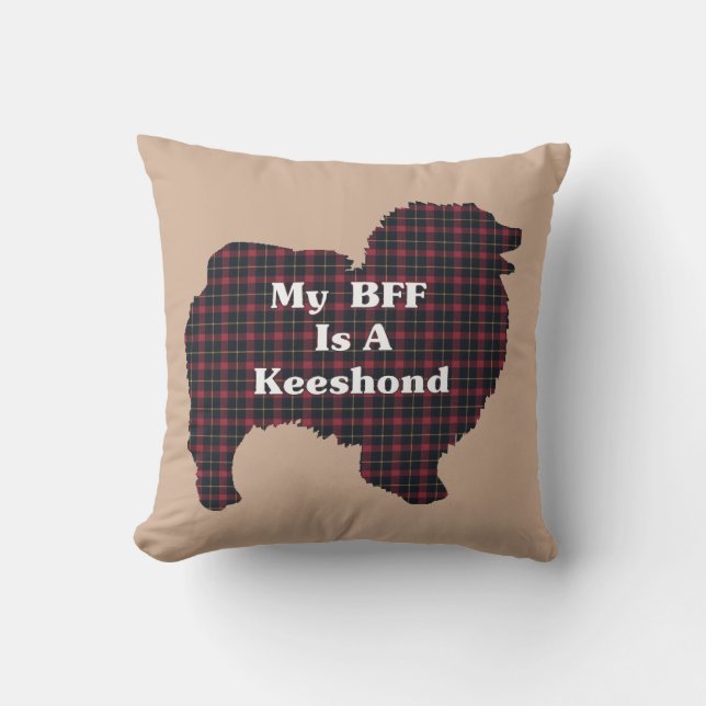 BFF Keeshond Lovers Gifts Throw Pillow (Front)