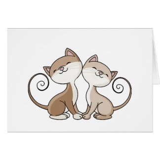 BFF Kitties with Curling Tails Cards