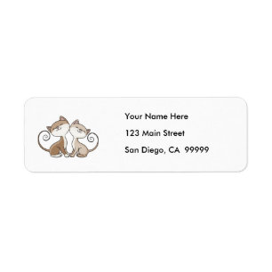 BFF Kitties with Curling Tails Label