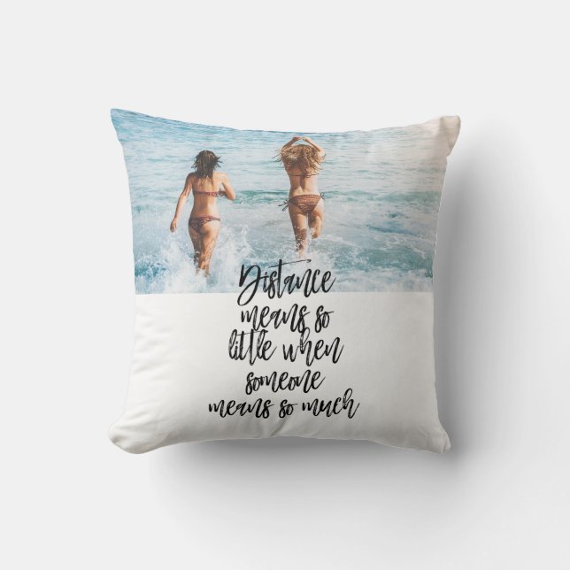 BFF Long Distance Friendship Friends Gift Throw Pillow (Front)