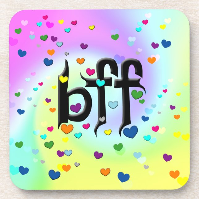 bff ~ lovebirds drink coaster (Front)