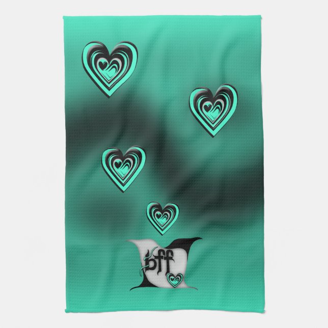 bff ~ lovebirds kitchen towel (Vertical)