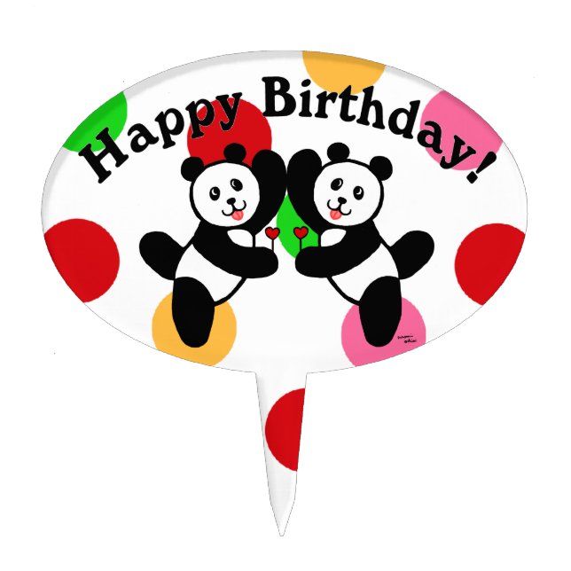 BFF Panda Friends Cake Topper (Front)