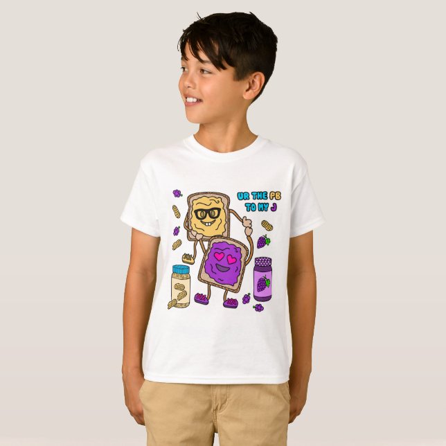 BFF Peanut Butter & Jelly Emoji T-Shirt (Front Full)
