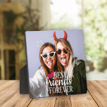 BFF photo Best friends forever modern Plaque<br><div class="desc">Modern BFF photo plaque featuring a trendy Best Friends Forever overlay in white modern lettering decorated with a cute pink heart. 
Easily customizable by adding your favorite photo by editing the template field.</div>