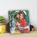 BFF photo Best friends forever modern Plaque<br><div class="desc">Modern BFF photo plaque featuring a trendy Best Friends Forever overlay in dark grey modern lettering decorated with a cute pink heart. 
Easily customizable by adding your favorite photo by editing the template field.</div>