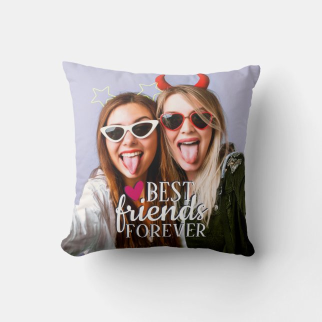 BFF photo Best friends forever modern Throw Pillow (Front)