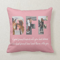 BFF Photo Collage Best Friend Besties Blush Pink Throw Pillow BFF Photo Collage Best Friend Besties Blush Pink Throw Pillow