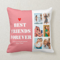 BFF Photo Collage Best Friend Birthday Gift Custom Throw Pillow BFF Photo Collage Best Friend Birthday Gift Custom Throw Pillow