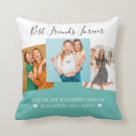 BFF Photo Collage Best Friends Personalized Teal Throw Pillow<br><div class="desc">BFF Photo Collage Best Friends Personalized Teal</div>
