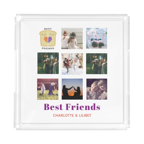 BFF Photo Collage Gift Peanutbutter Jelly Sandwich Acrylic Tray