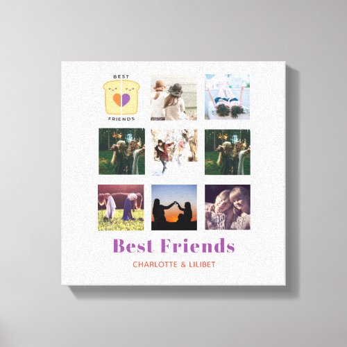 BFF Photo Collage Gift Peanutbutter Jelly Sandwich Canvas Print
