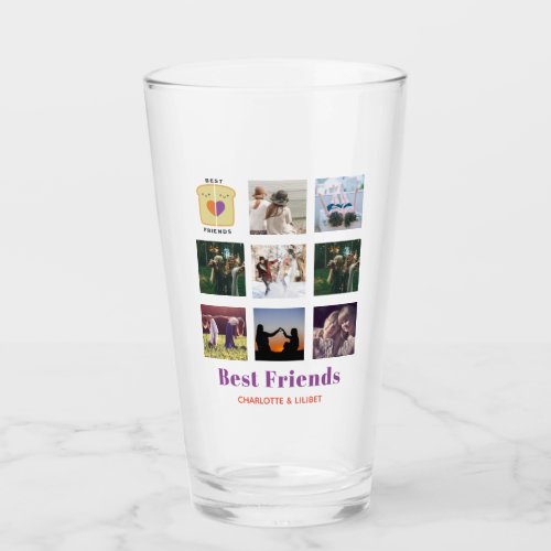 BFF Photo Collage Gift Peanutbutter Jelly Sandwich Glass